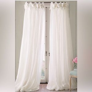 Soft Surroundings linen balloon curtain in white, romantic French style